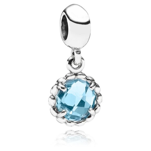 Authentic Retired Pandora Cool Breeze Dangle Bead with Blue Topaz - 791021BTP - Picture 6 of 6